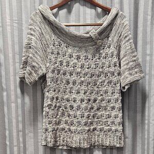 Cowl Neck Short Sleeve Detailed Sweater